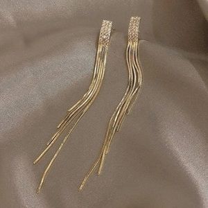 Drop Earrings Rhinestone Long Strip